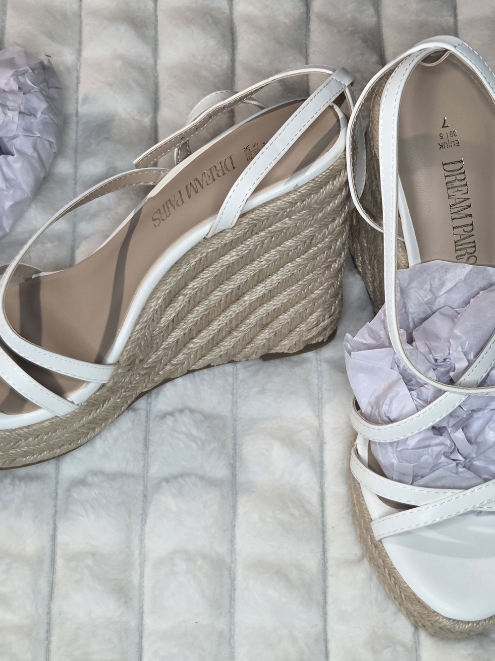 Dream Pairs White Espadrille Wedge Sandals
